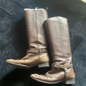 Distressed Tory Burch Riding Boot 9.5